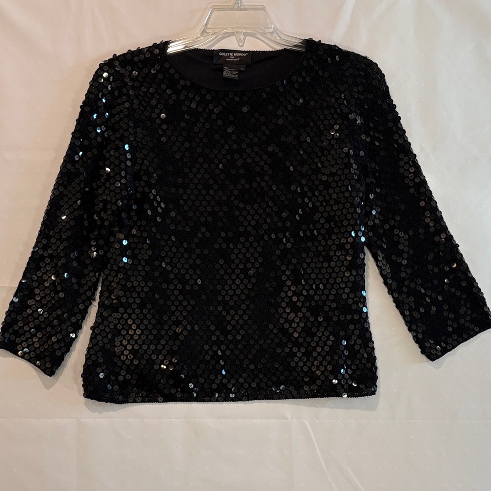 Colette Mordo for Sadimara Elegant Black Sequin Women's Blouse